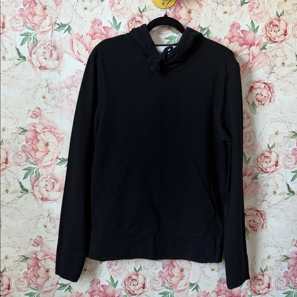 8-American Giant Men’s Black Midweight Pullover Hoodie Sweater sz S USA MADE